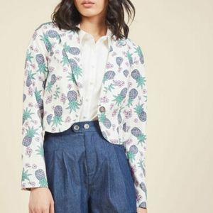 ModCloth Pineapple Crop Blazer Jacket